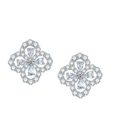 Pear Drop Zircon Clover Stud Earrings